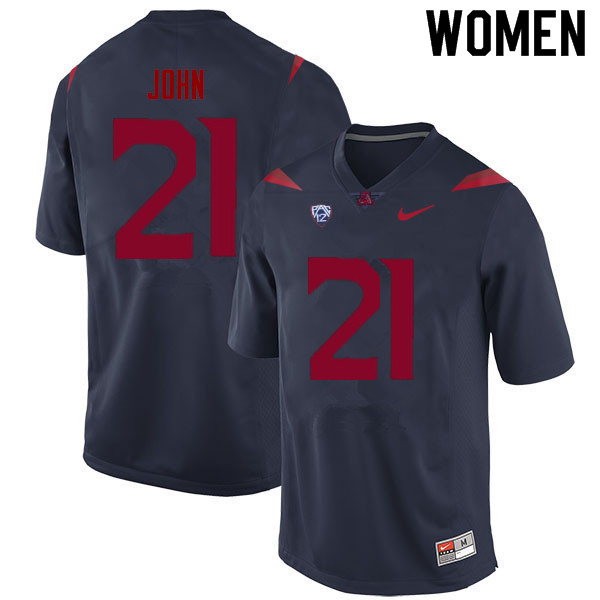 Women #21 Jalen John Arizona Wildcats College Football Jerseys Sale-Navy